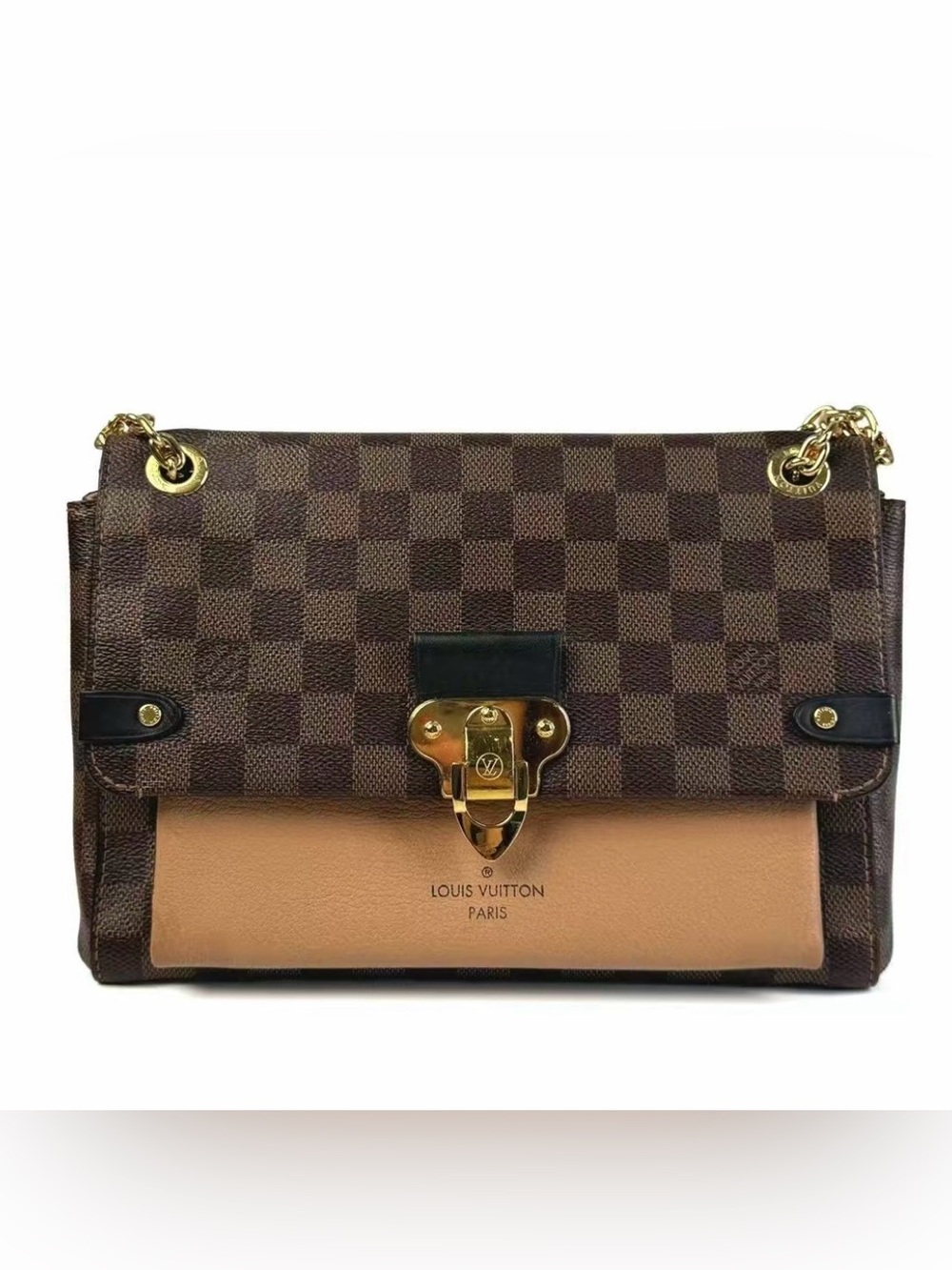 Louis Vuitton PM Damier Ebene Brown Calfskin Leather Shoulder Bag with COA